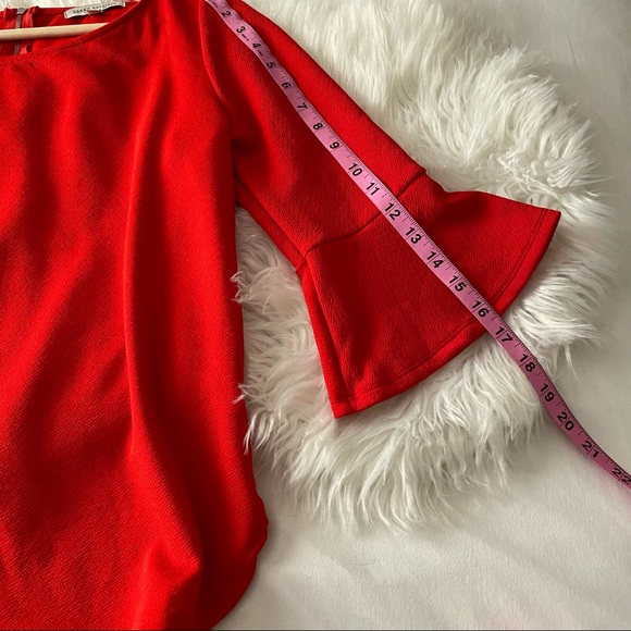Red • Bell Sleeve Blouse - Picture 6 of 7